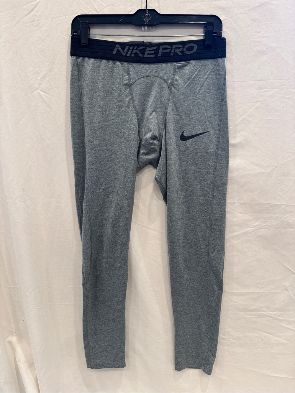 Nike Grey Men’s Training Tights Performance Compression Leggings, Size LG
